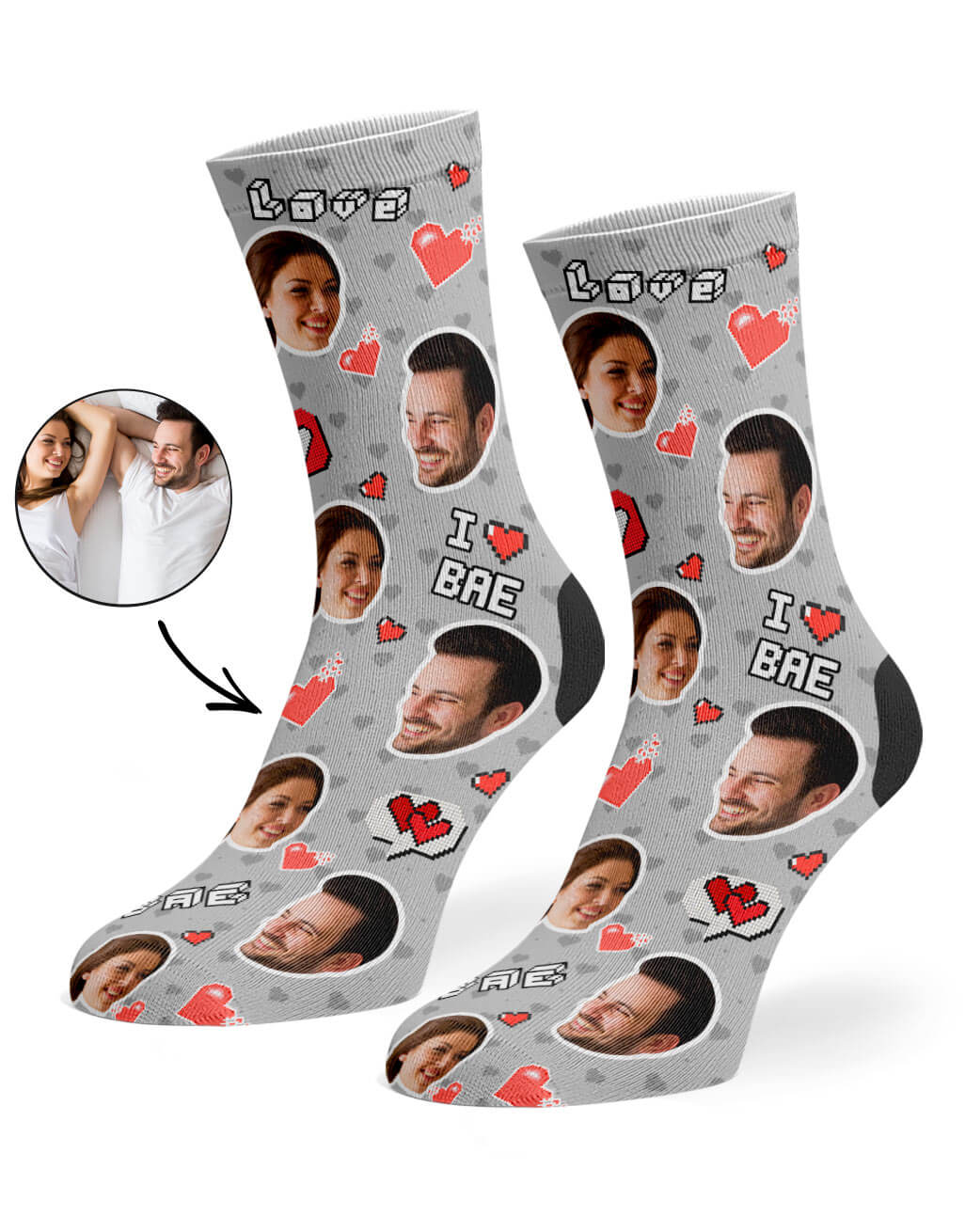 I Love Bae Socks Funny 
