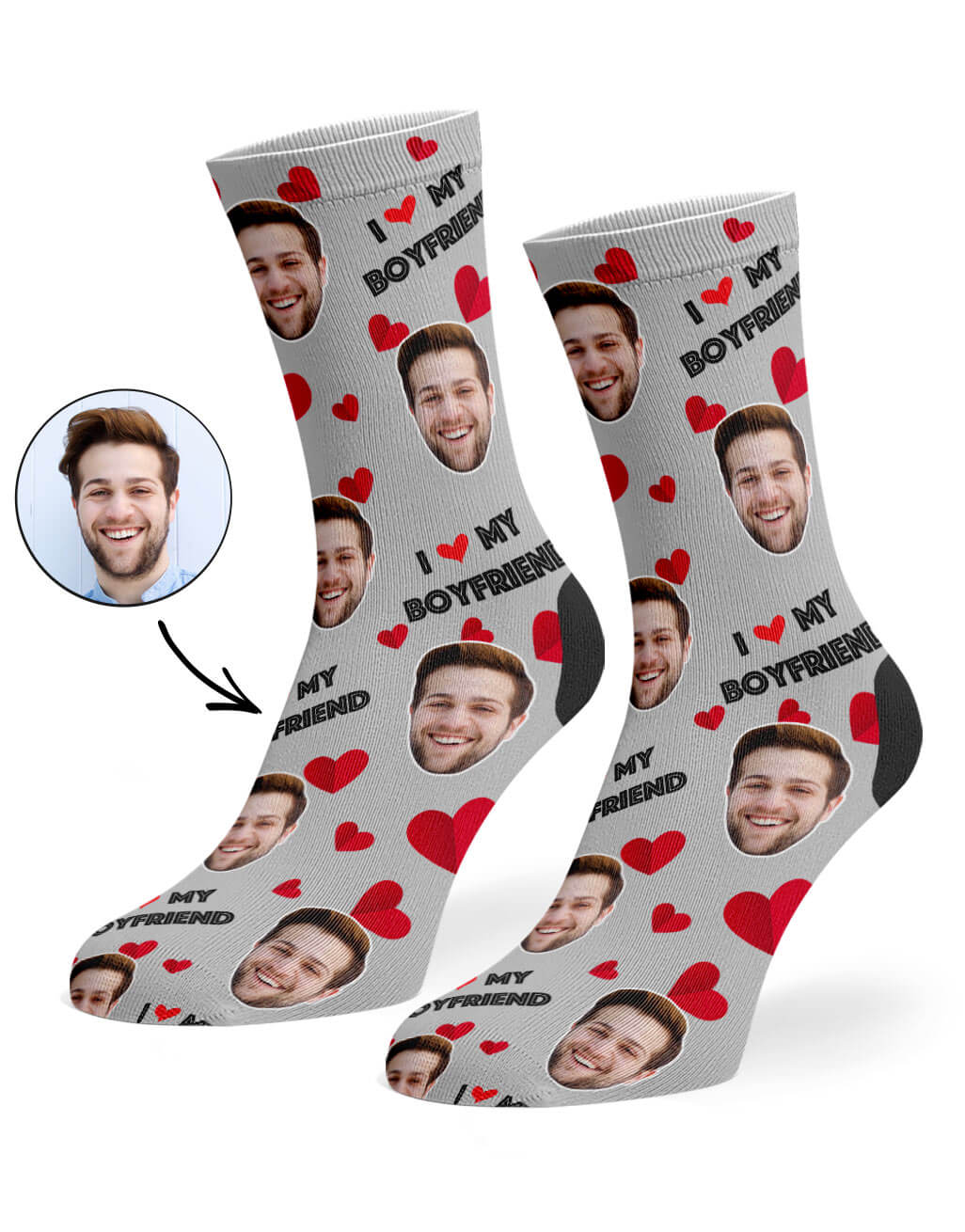 I Love My Boyfriend Socks