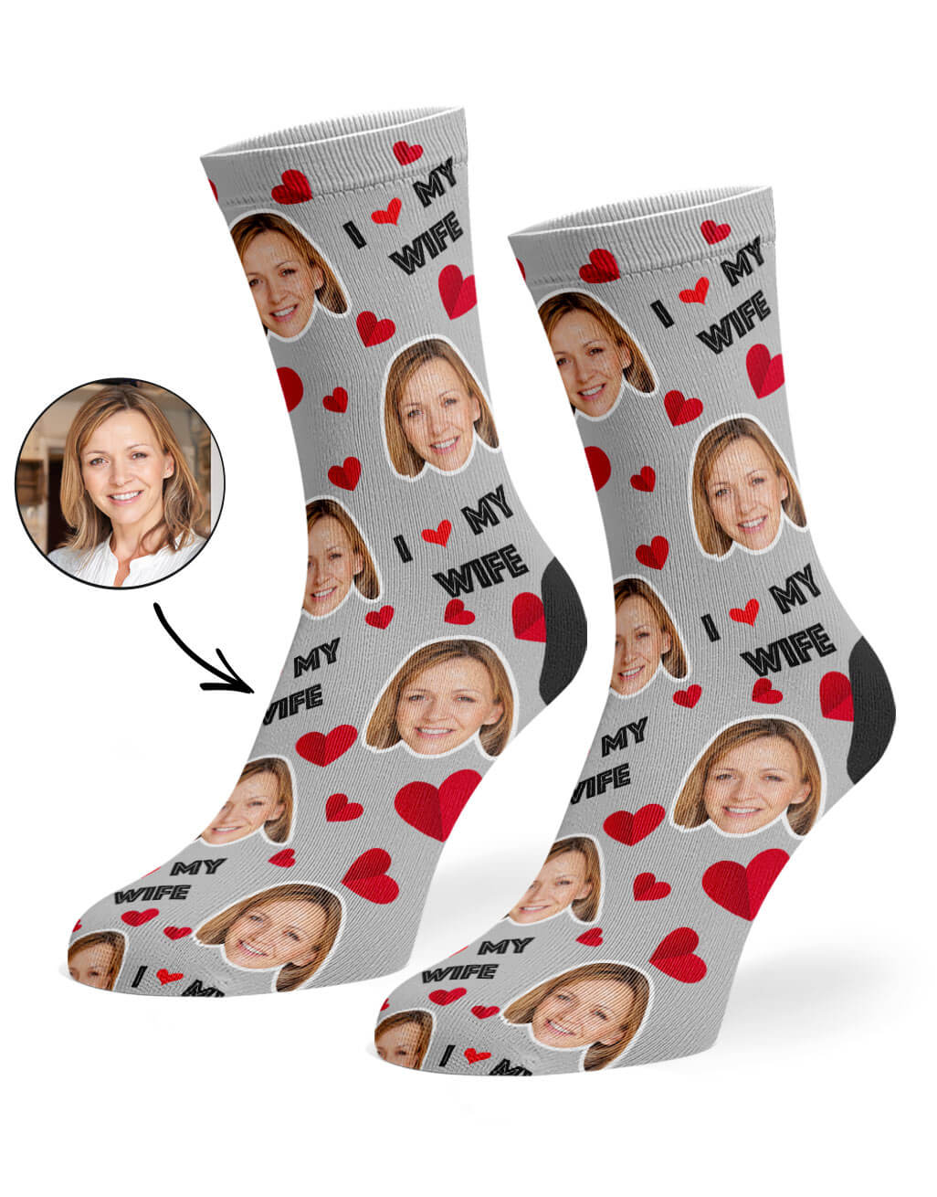 Customised I Love My Wife Socks