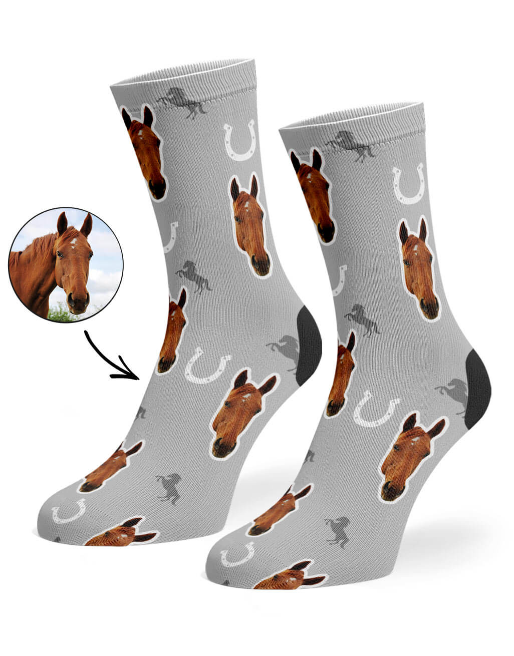 Your Horse On Socks Grey
