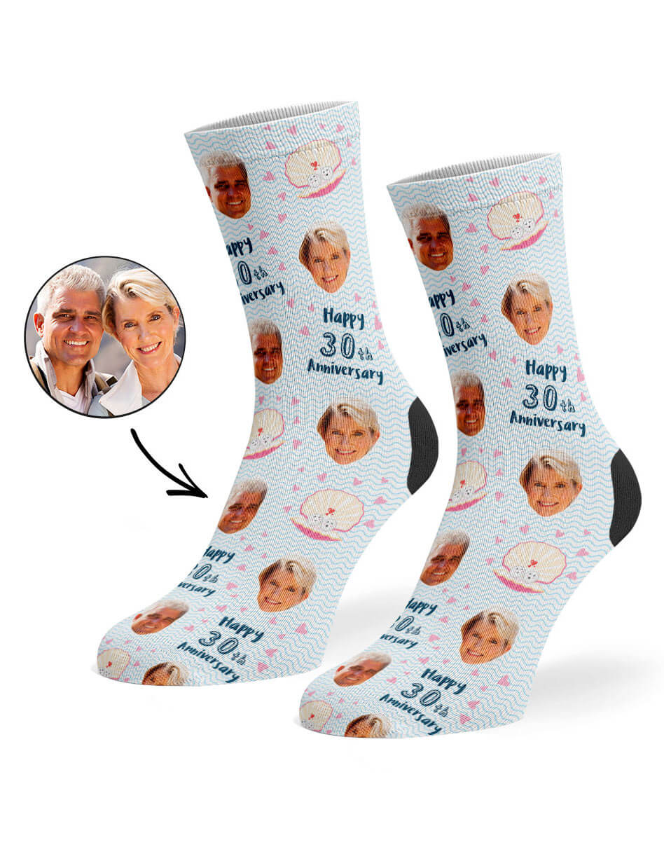 White 30th Anniversary Socks