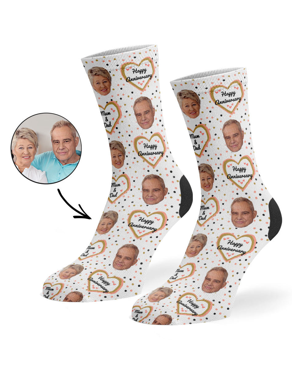 Custom Happy Anniversary Mum & Dad Socks
