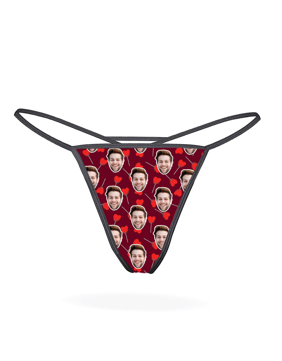 Heart Lollipops Thong With Your Photo On
