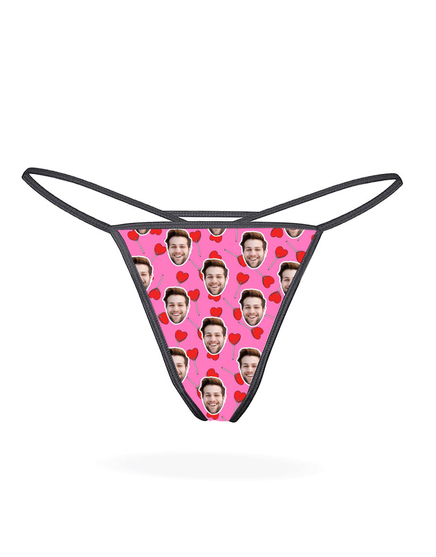 Pink Heart Lollipops Thong