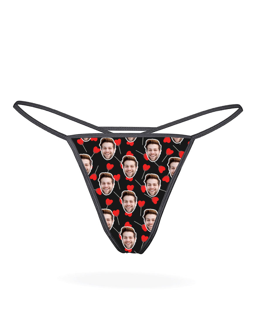 Heart Lollipops Photo Thong
