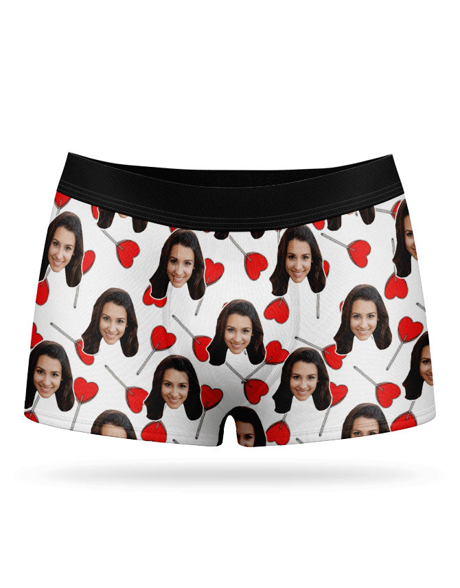 Heart Lollipops White Boxer Shorts