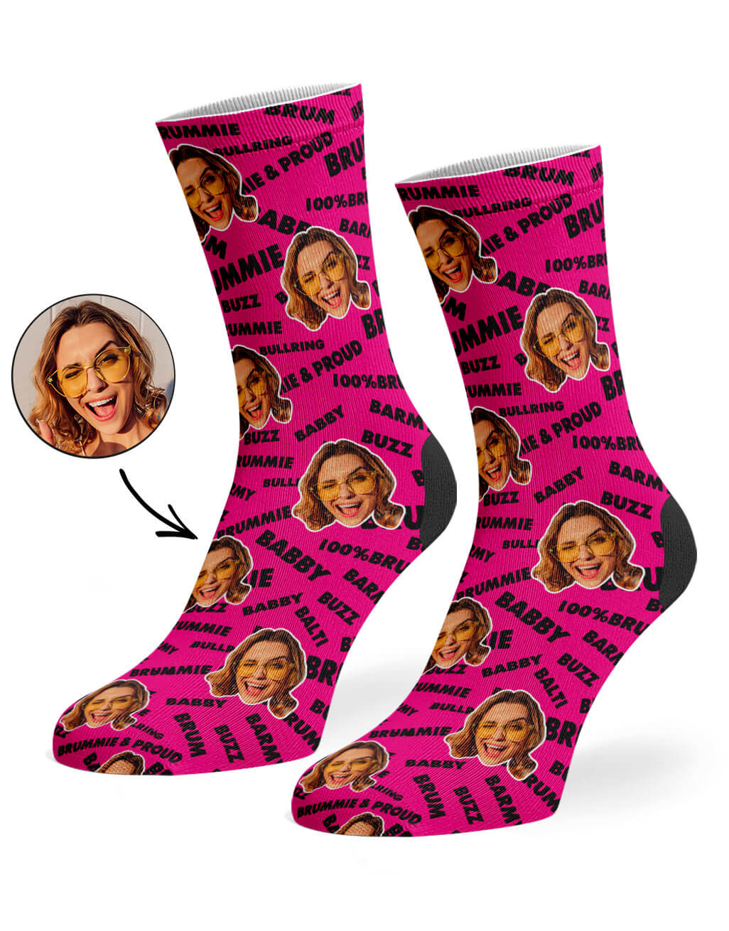 Hot Pink 100% Barmy Brummie Socks