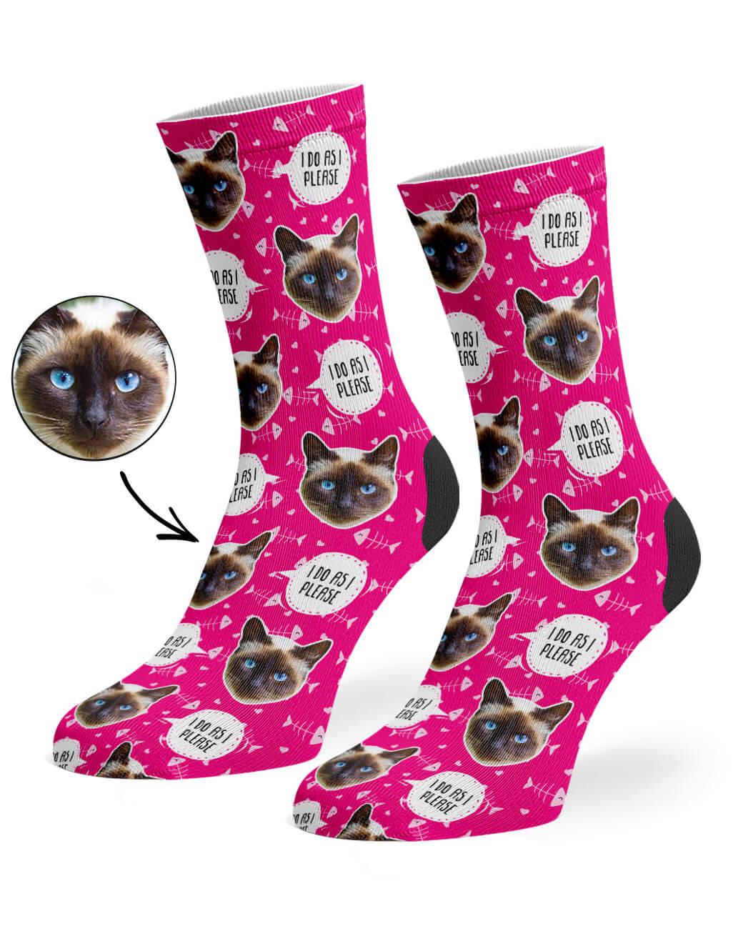 Hot Pink I Do As I Please Socks