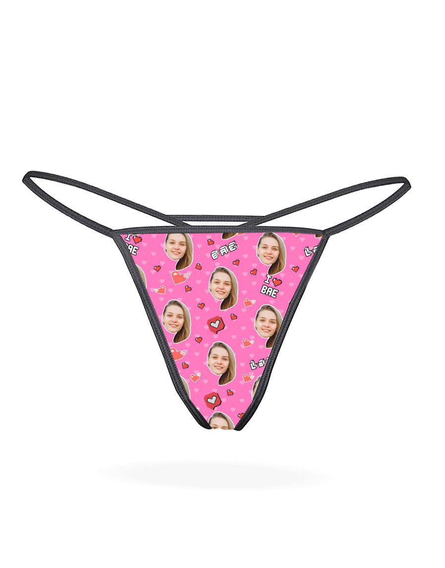 Pink I Love Bae Thong