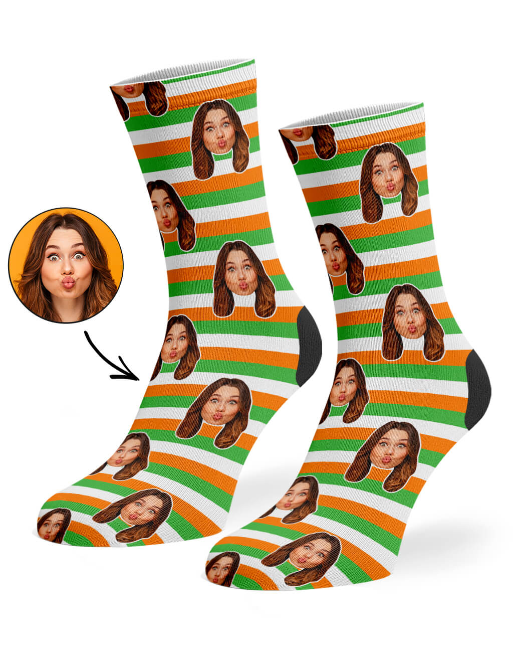 Irish Stripes Face Socks