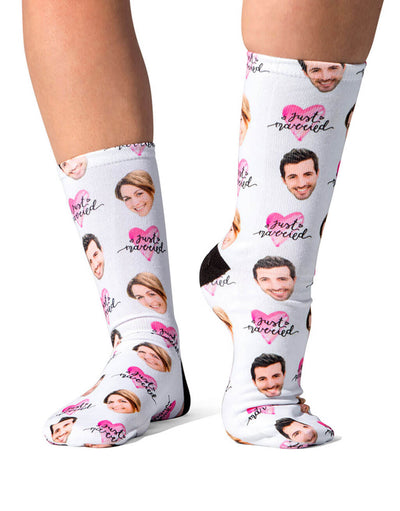 Just Married Cute Face Socks