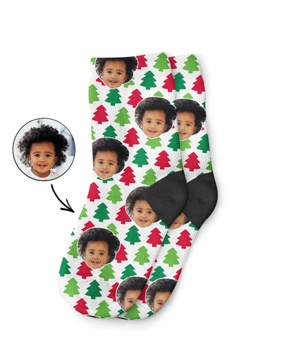 Personalised Christmas Trees Kids Socks