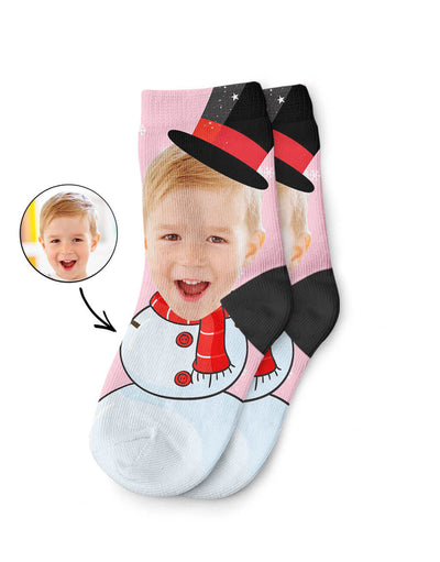 Snowman Face Kids Socks