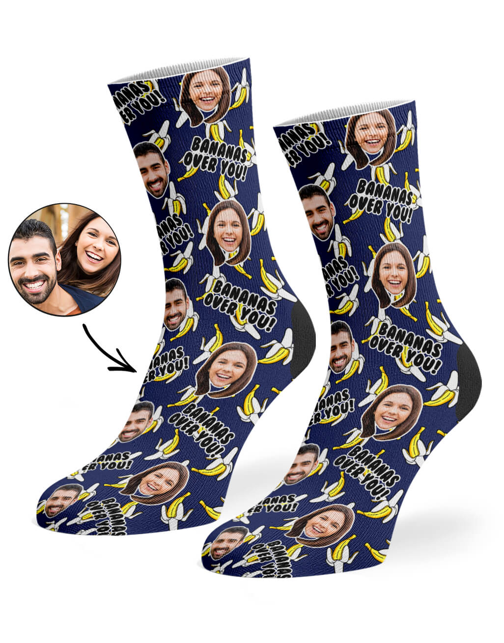 Custom Photo Bananas Over You Socks