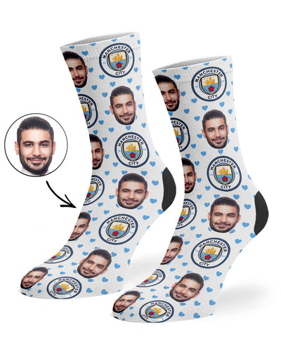 Man City Hearts Face Socks