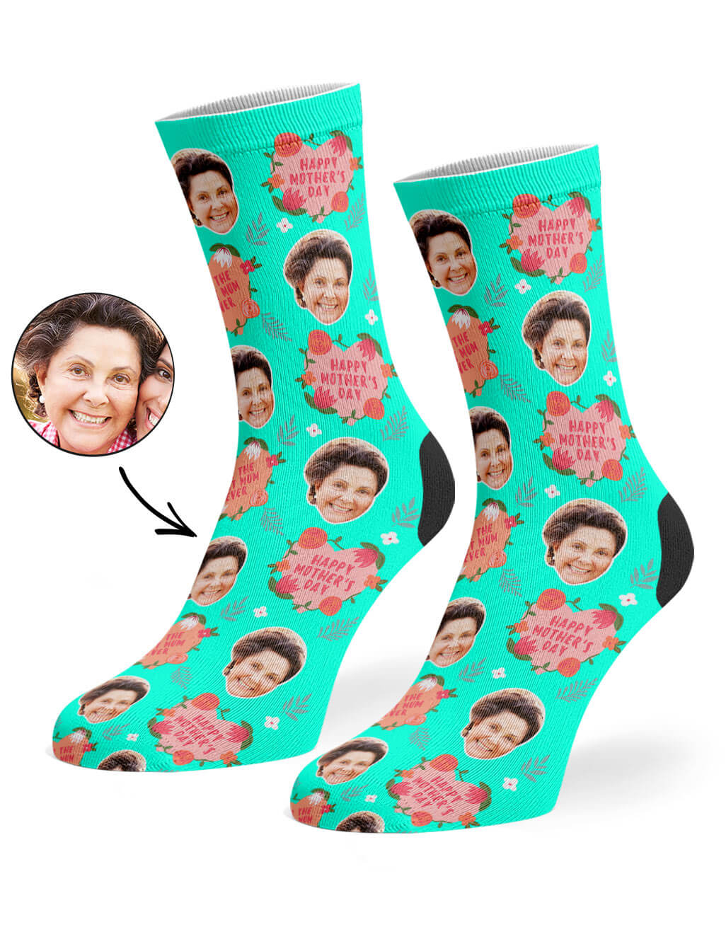 Happy Mother's Day Socks With Her Face On