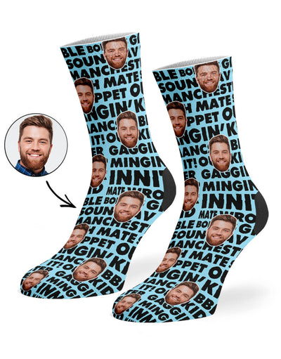 Manchester Slang Pattern Socks