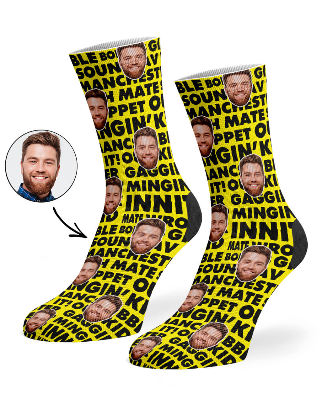 Unique Manchester Slang Pattern Socks Gift