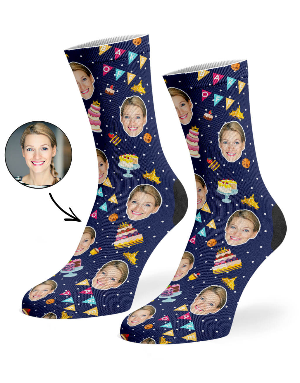 Navy Bake Off Queen Socks