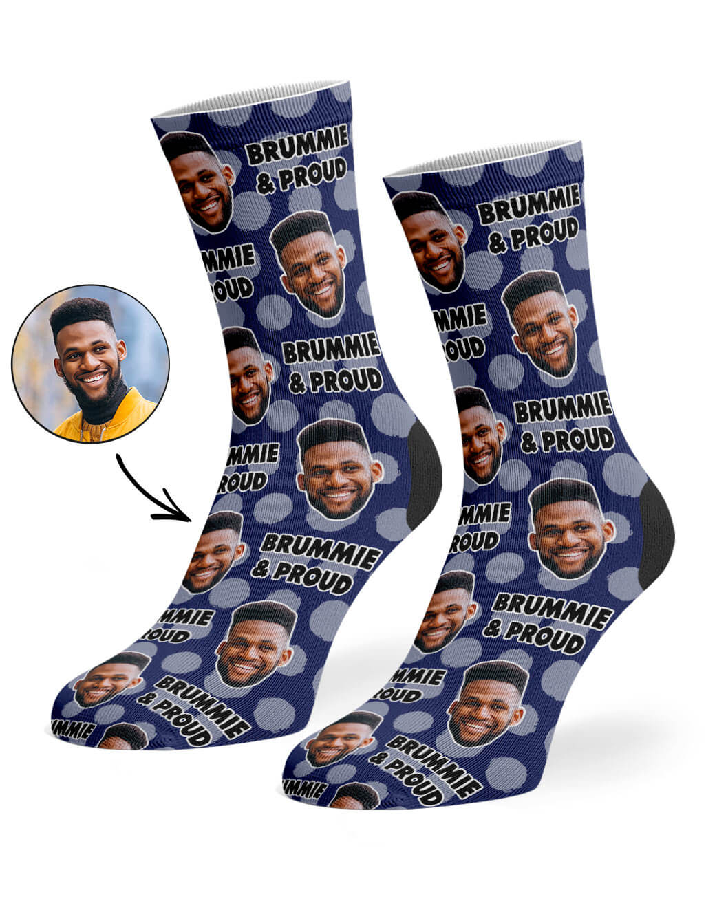Personalised Brummie & Proud Face Socks