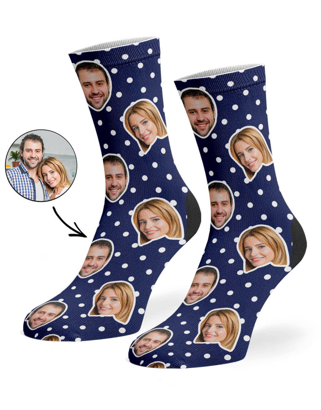 Polka Dot Face Socks Unique Gift