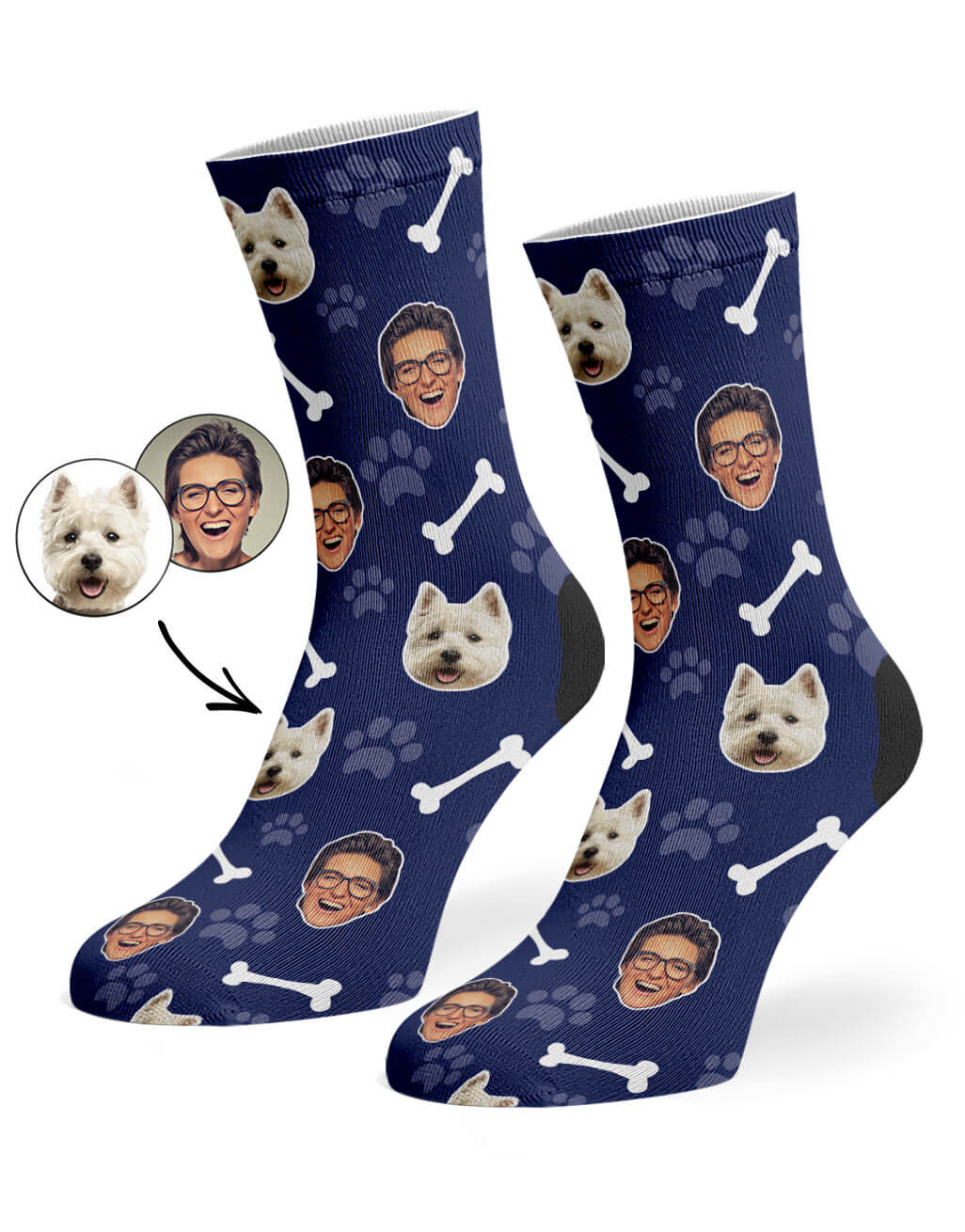 Personalised Dog & Owner Photo Socks