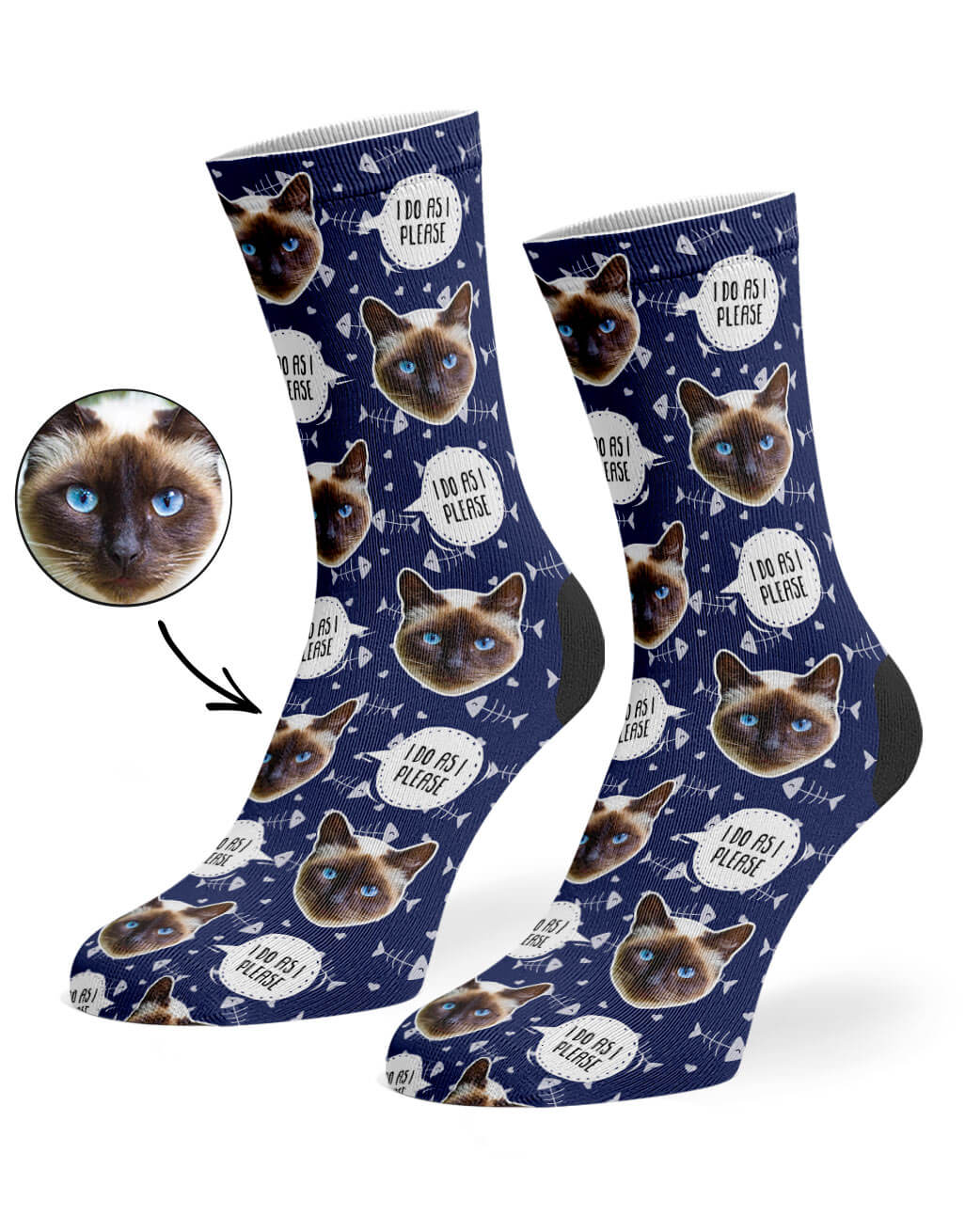 Navy I Do As I Please Socks