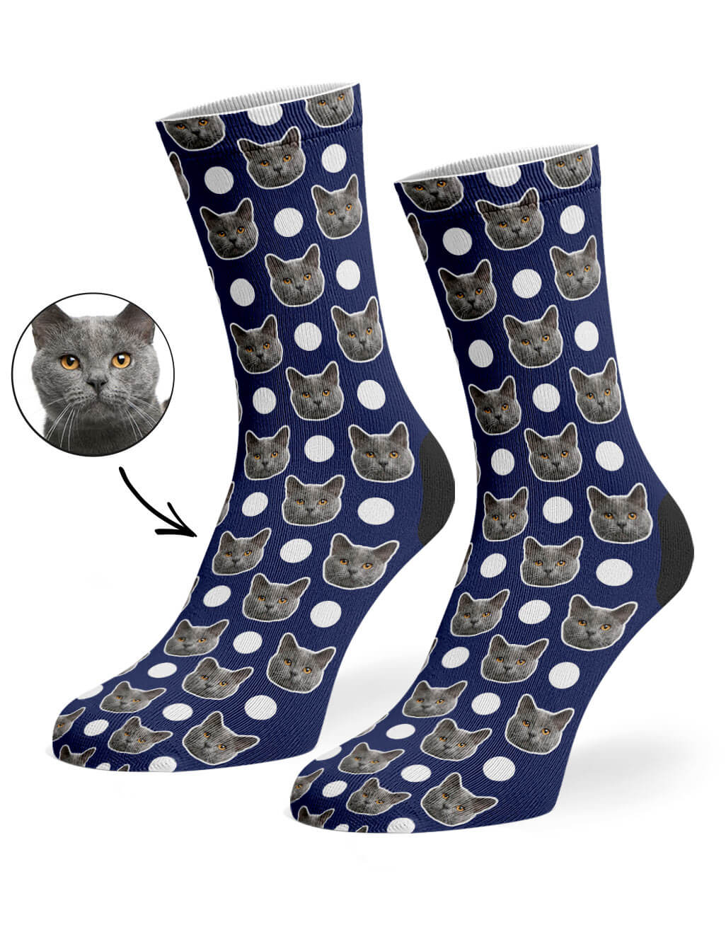 Polka Your Cat's Photo Socks