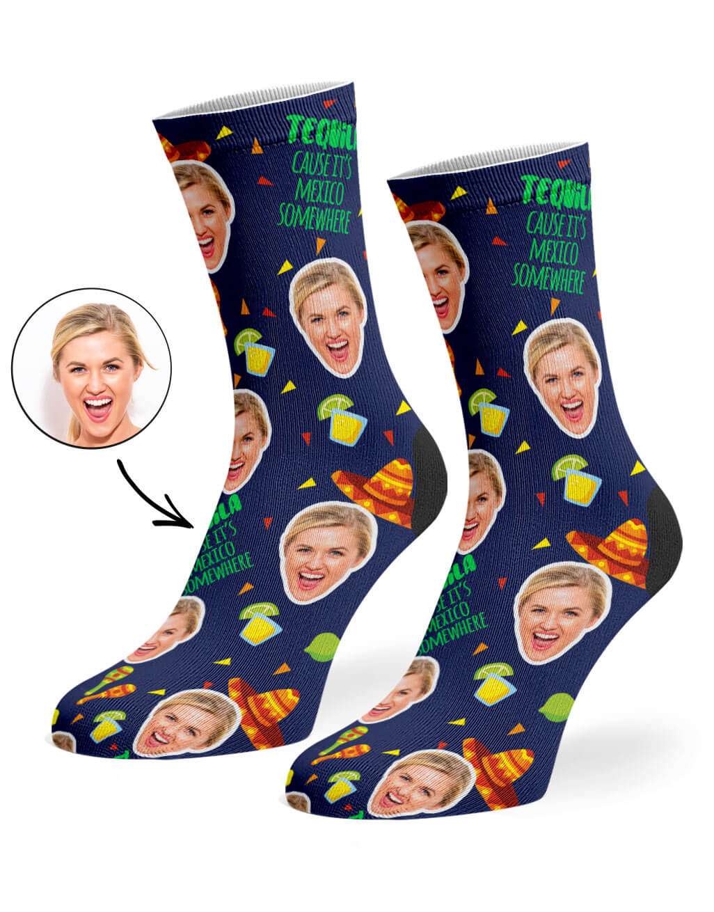 Tequila Socks With Photo On
