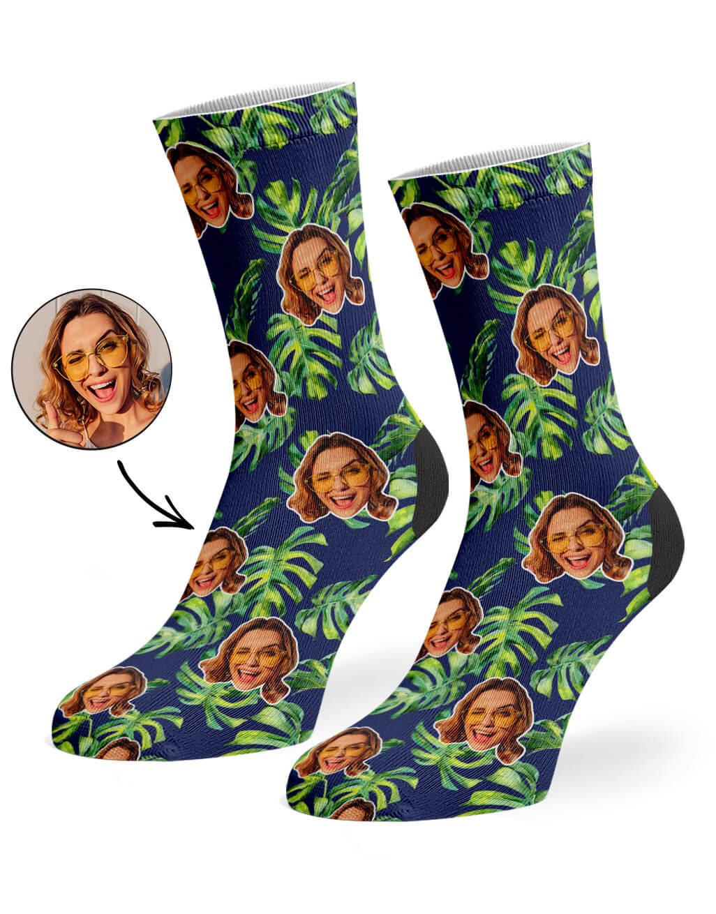Tropical Socks With Photo On