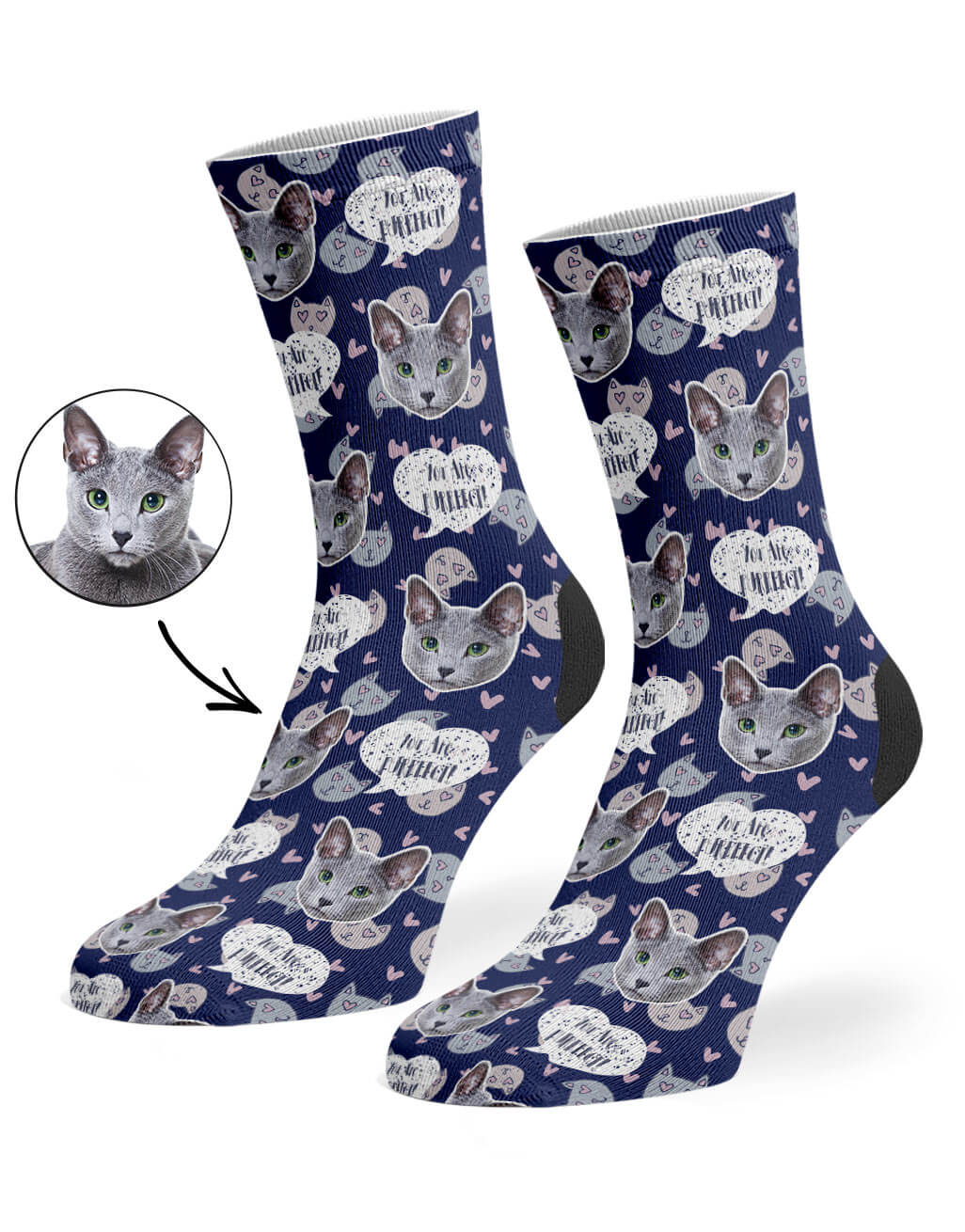 You Are Purrfect Cat Photo Socks
