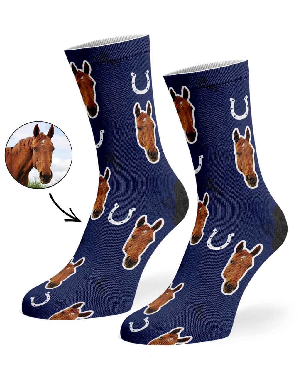 Navy Your Horse On Socks