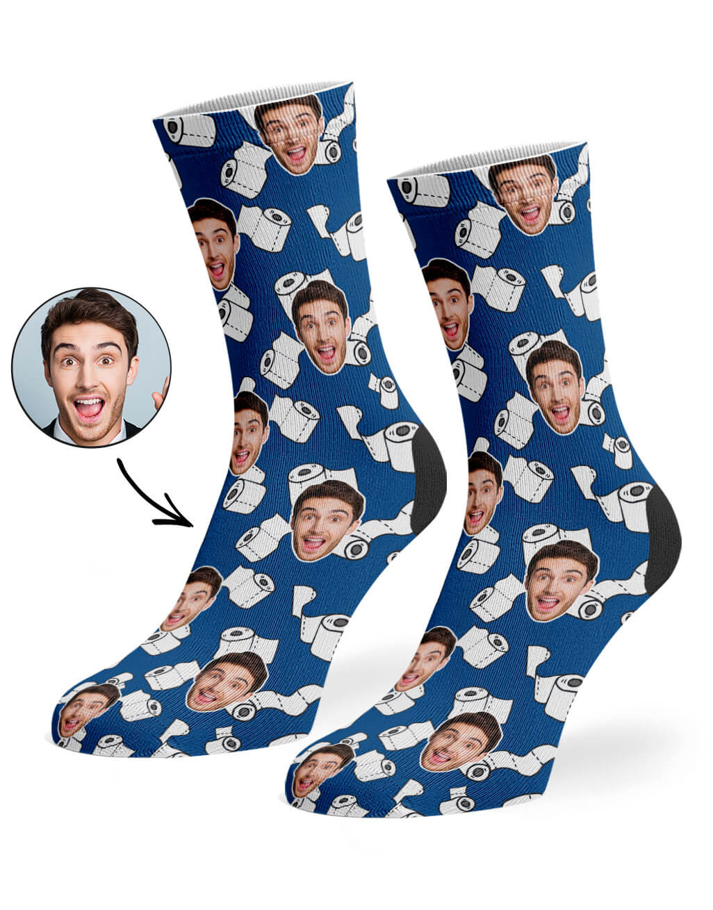 Toilet Roll Pattern Face Socks