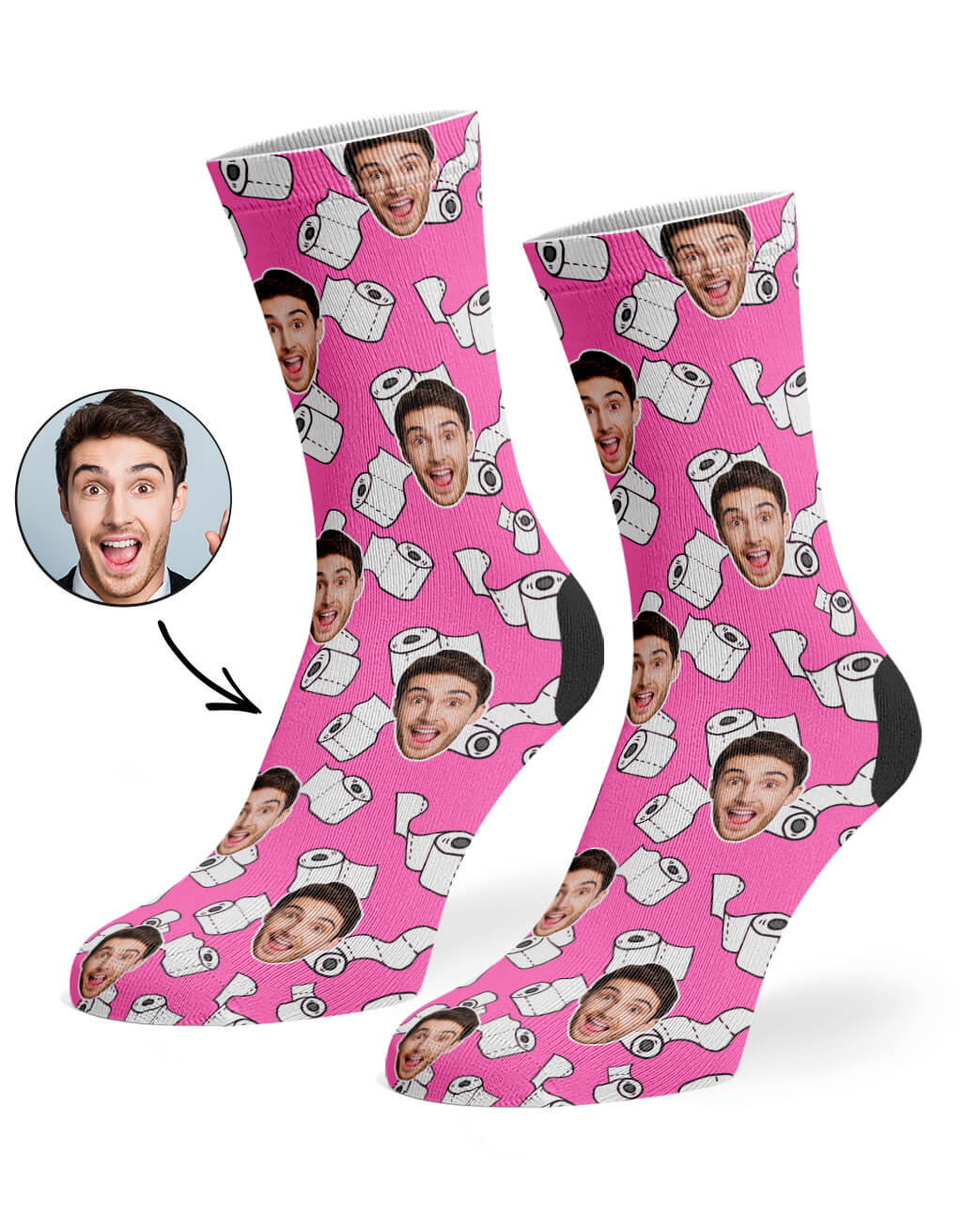 Toilet Roll Pattern Photo Socks