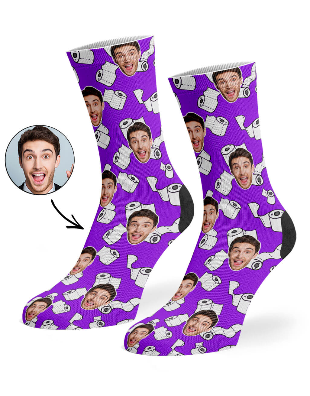 Funny Toilet Roll Pattern Socks