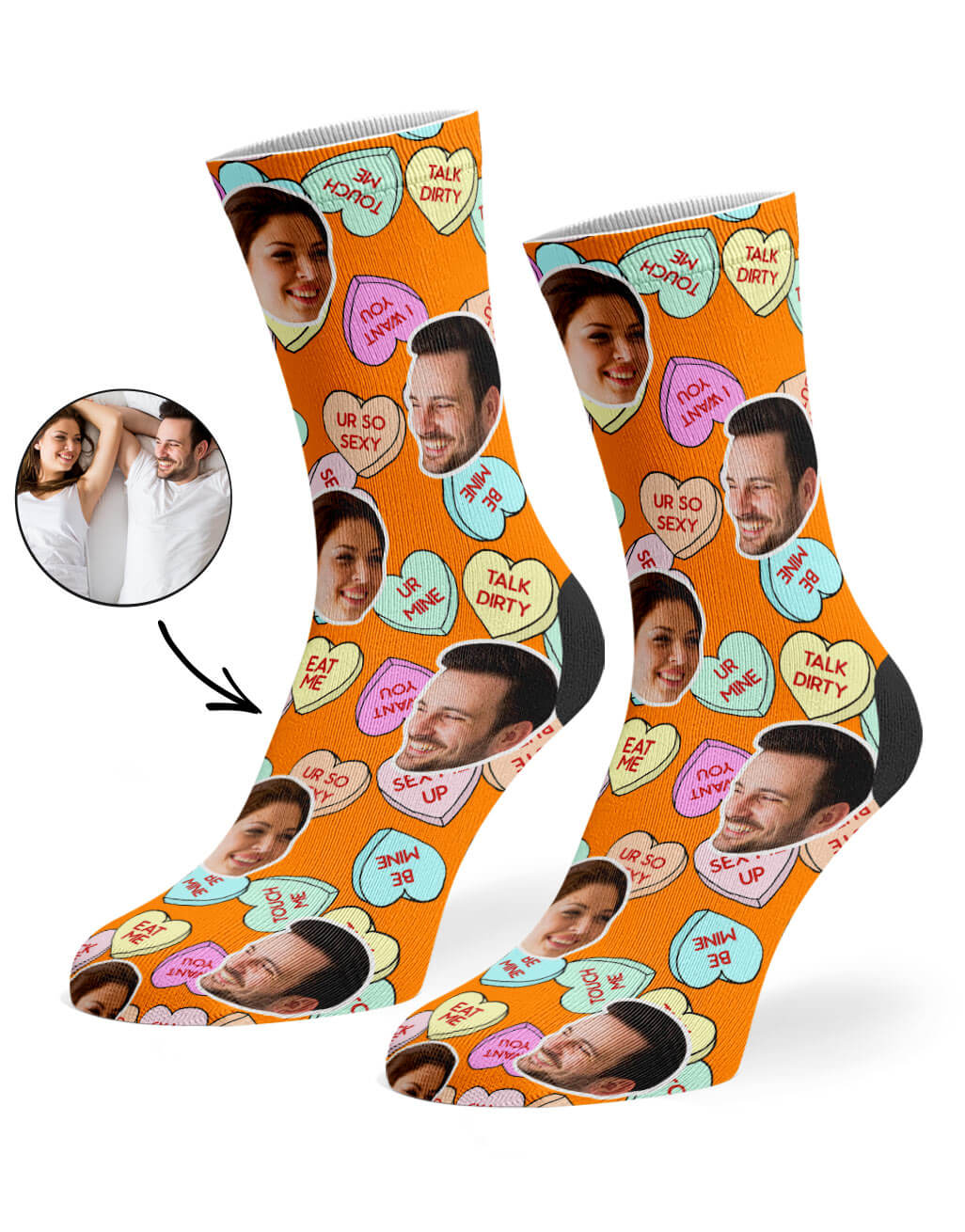 Naughty Love Hearts Socks With Your Photos