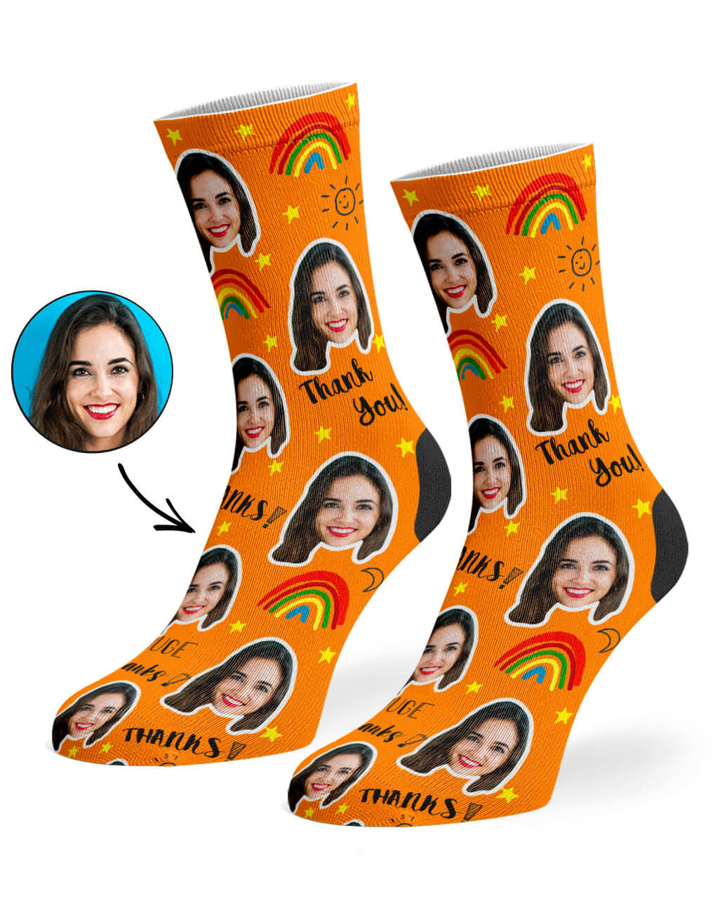 Custom Printed Thank You Socks