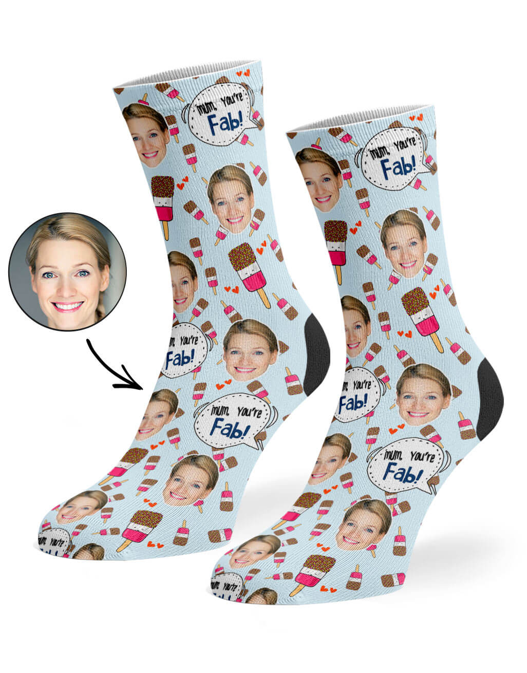 Mum You're Fab Photo Socks