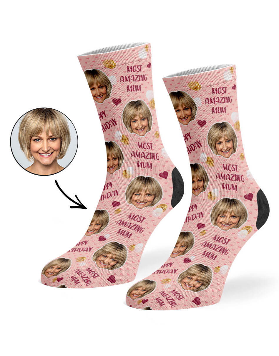 Amazing Mum Birthday Face Socks