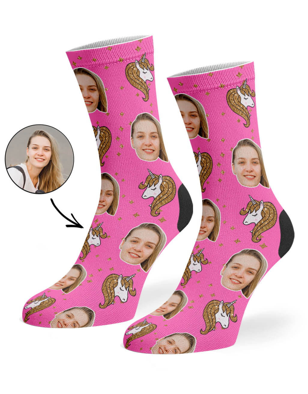 Personalised Glitter Unicorn Socks