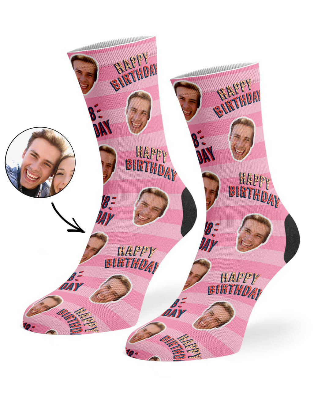 Happy 18th Birthday Pink Socks