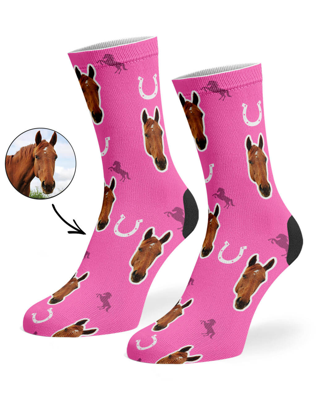Your Horse On Pink Socks