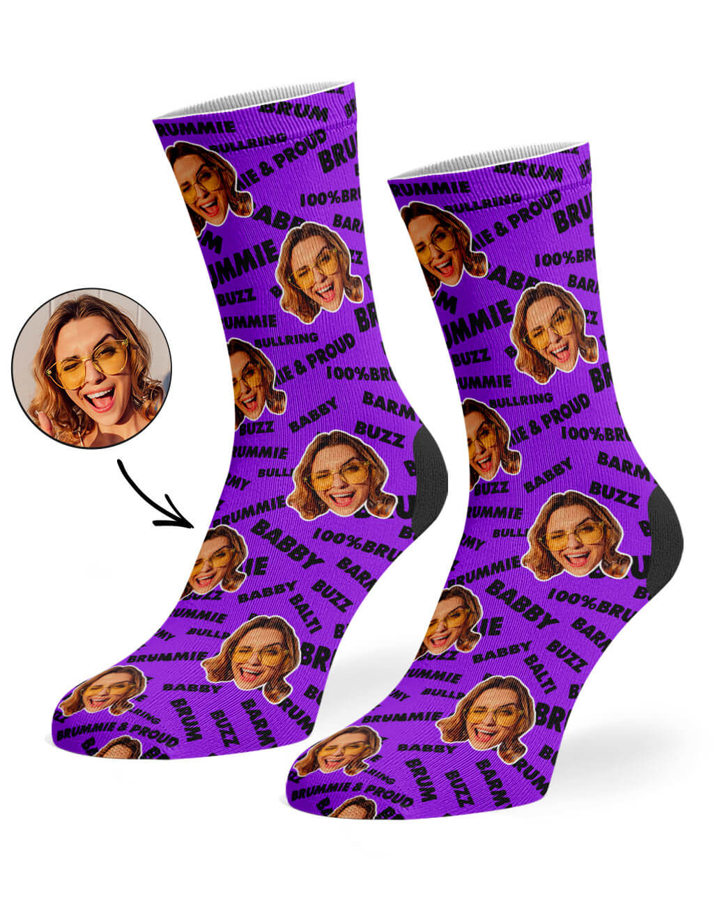 Purple 100% Barmy Brummie Socks