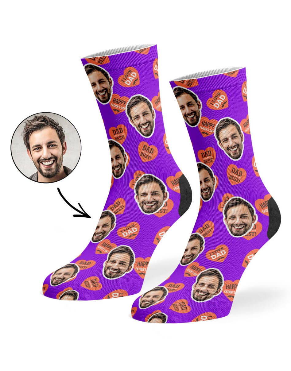 Customised Dad Love Hearts Socks