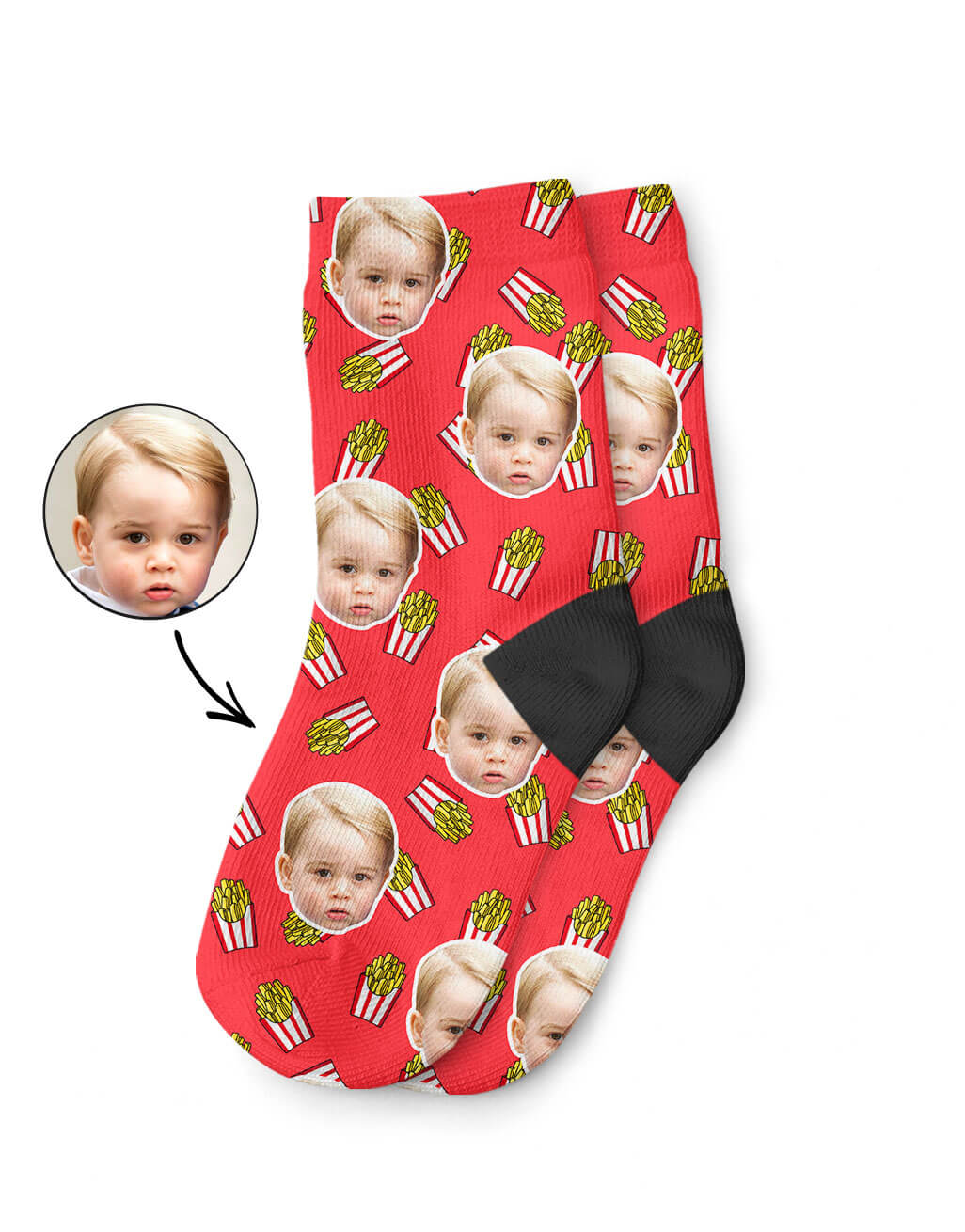 Personalised Fries Kids Socks