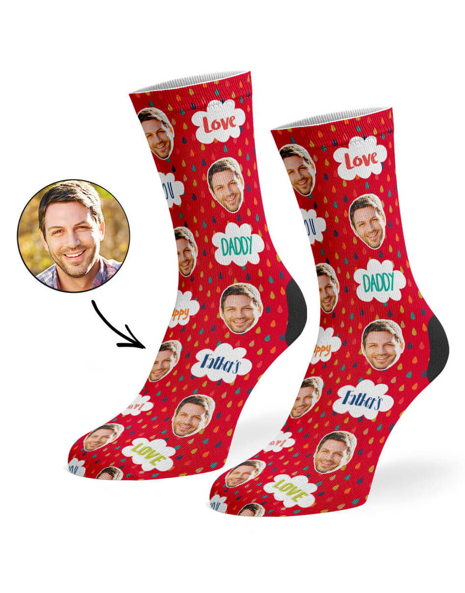 Red Love You Daddy Socks