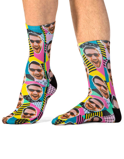 Retro Geo Face Socks
