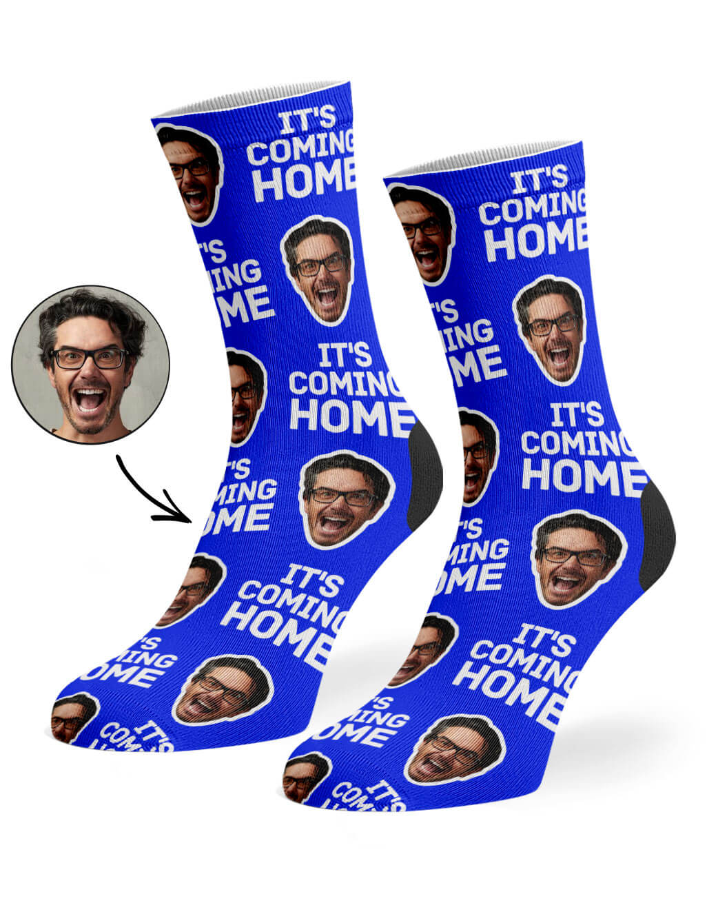 Unique It's Coming Home Face Socks