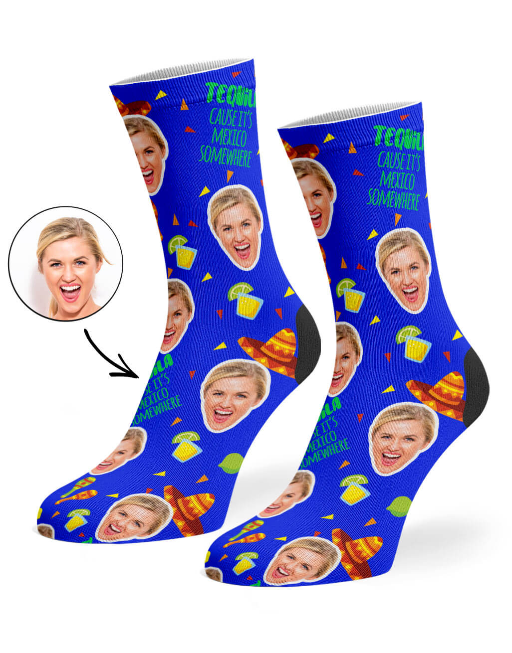 Tequila Socks With Face On