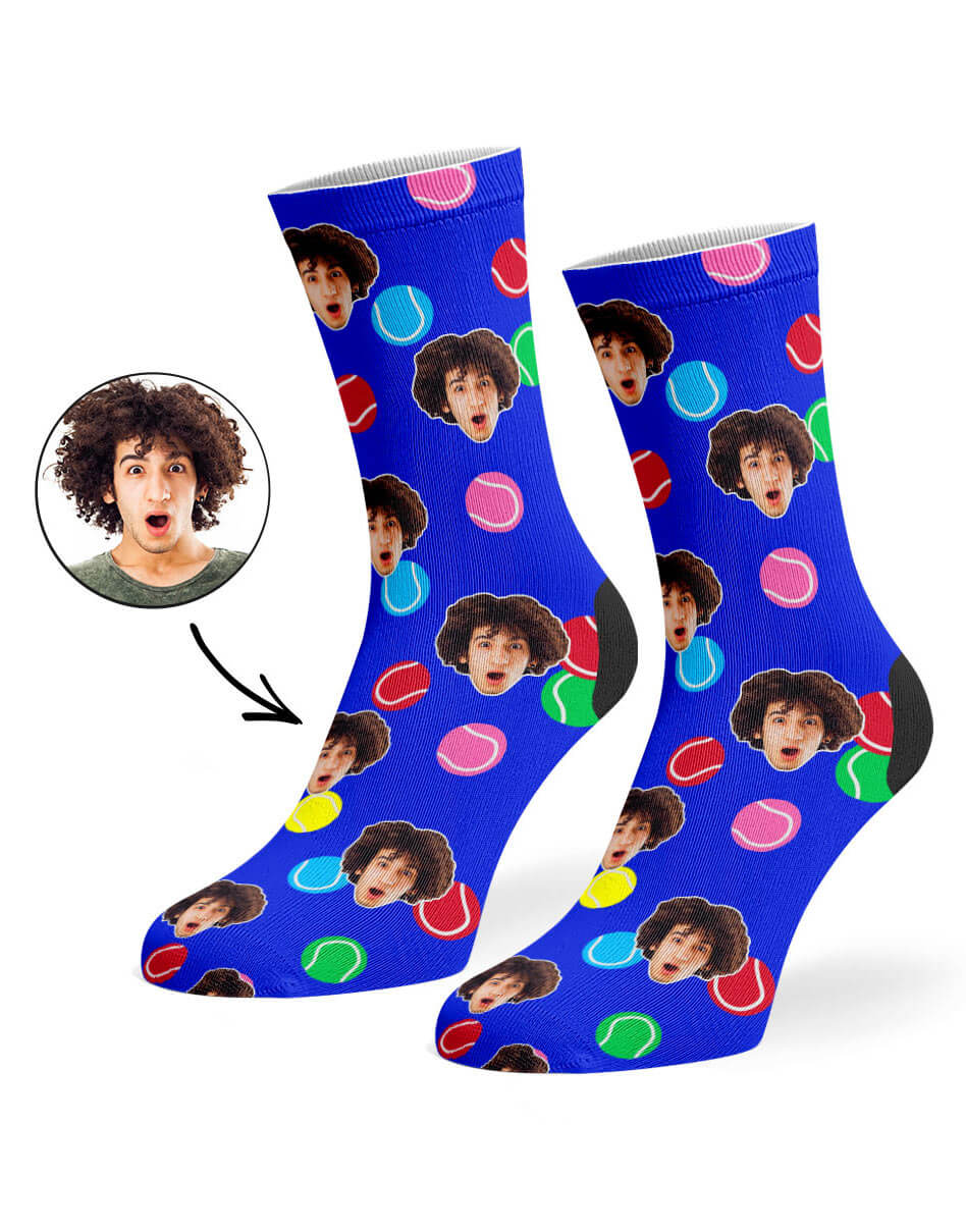 Colourful Tennis Socks With Face On